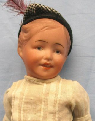 Antique German Bisque Head Character Boy Doll,  Smiling