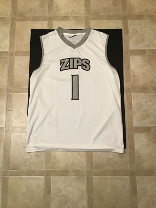 Mens University Of Akron Zips Basketball Jersey 1 Size Large