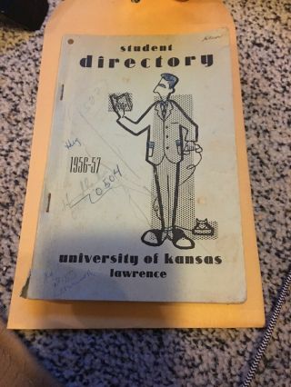Vtg 1956 - 1957 University Of Kansas Student Directory (wilt Chamberlain)