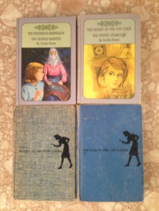 4 Vintage Nancy Drew Hardback Books