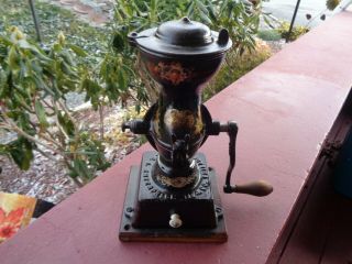 Enterprise " Model " 1898 No 1 Antique Cast Iron Coffee Grinder Mill W Decals