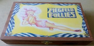 Wooden Cigar Box,  Man Cave Item,  Images Of Ziegfeld Follies,  Pinup & Nude