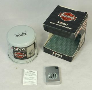 Nos 2001 Zippo Harley - Davidson Motorcycles Lighter In Oil Filter Can Unfired