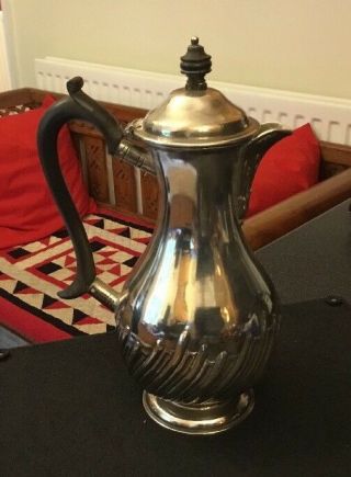 Vintage Antique H&s Silver Plated Coffee Pot / Water Jug Swirl Bakelite Handle