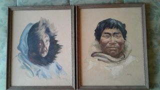 Vintage Eskimo Paintings By Ellen Henne Goodale