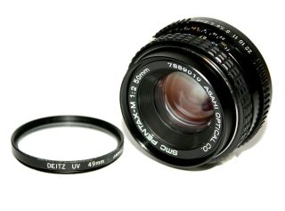 Asahi Smc Pentax M 50mm F/2 Lens (k Mount) Great Vtg - Made In Japan