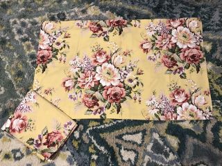 Vintage Ralph Lauren Brooke Sophie King Pillow Shams Pair Yellow Multi - Floral