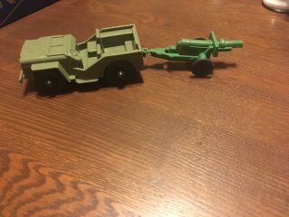 Vintage Tim - Mee Toys Processed Plastic Army Jeep & Howitzer