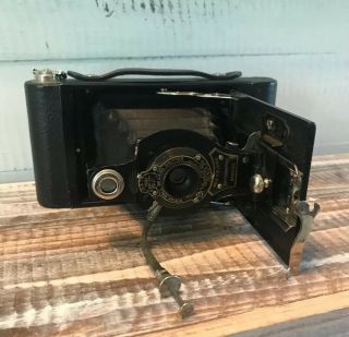 Antique Vintage Kodak No 2 A - 10 Folding Autographic Brownie Camera W/box Book