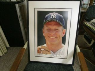 Authentic Signed Mickey Mantle Upper Deck Framed Poster 16 X 20