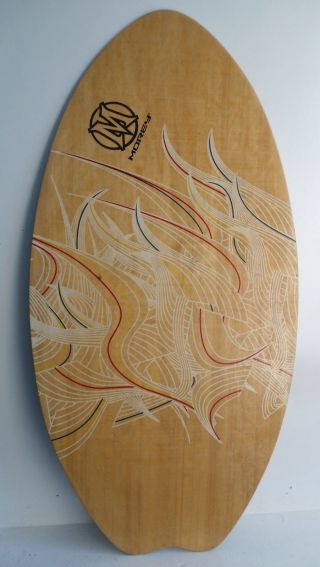 Vintage Morey Wood Body Board Skim Board 37.  5 " X18.  5 "