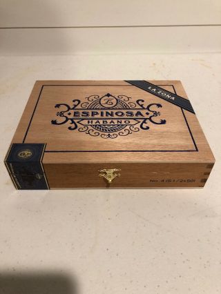 La Zona Espinosa Habano - No.  4 Wooden Cigar Box - Empty