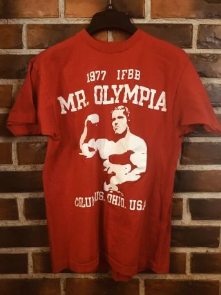 Arnold Schwarzenegger Vintage Shirt,  Mr Olympia,  Ifbb 1977,  Columbus,  Oh