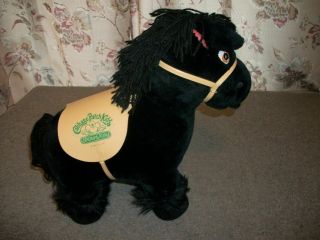 Cabbage Patch Kids Show Pony Horse Black 1984 Vintage With Saddle 15 " Tall Plush
