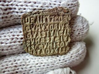 Absolutely Rare Ancient Roman Lead Tile With Letter Inscriptions I - Iii Ad.