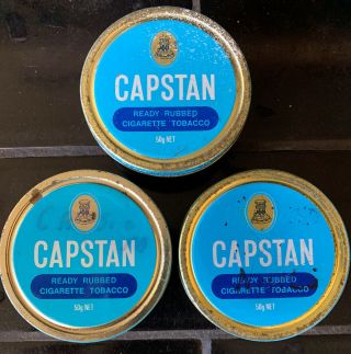 Set Of 3 X Capstan Tobacco Vintage Australian Tins