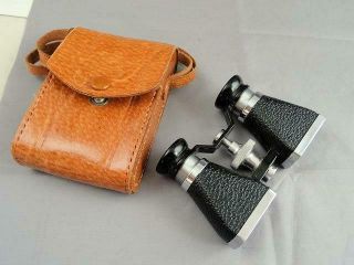 Vintage Ofuna Binoculars 3 X 10 Power Coated With Leather Carrying Case
