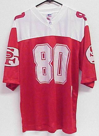 Vintage Nfl Player Of The Year Usa San Francisco Jerry Rice 80 Jersey Shirt
