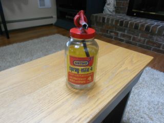 Vintage Ortho Spray - Ette 2 Glass Jar Bottle W/ Nozzle Lawn Garden Sprayer Ortho
