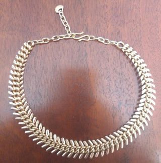 Vintage Gold Coloured West German Choker Style Costume Jewellery Necklace