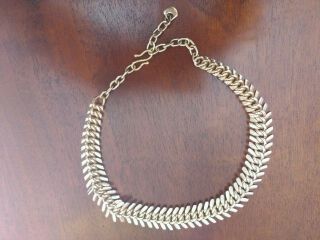 Vintage Gold Coloured West German Choker Style Costume Jewellery Necklace 3
