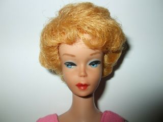 Vintage 1962 Mattel Ash Blonde Bubble Cut Barbie Doll Pretty in Pink 2