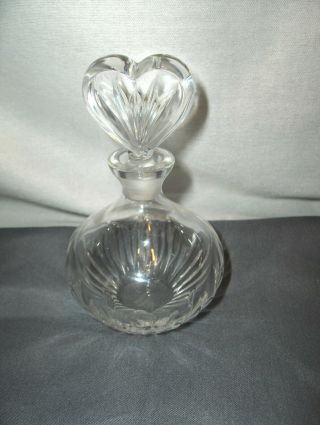 Vintage Waterford Lead Crystal Art Glass Perfume Bottle Heart Stopper Marquis