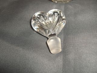 Vintage Waterford Lead Crystal Art Glass Perfume Bottle Heart Stopper Marquis 2