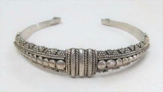 Vintage Sterling Silver Textured Cuff Bracelet 7 " 22.  2 Grams 5 - K598