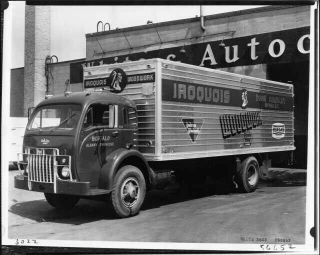 1950s White Truck Press Photo 0095 - Iroquois Door Co - Buffalo Albany Syracuse