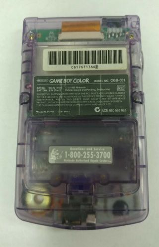 Vintage Nintendo Game Boy Color Console Atomic Purple CGB - 001 2