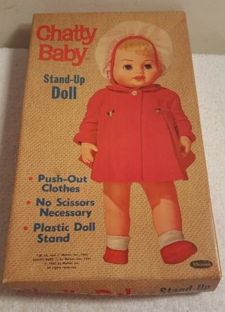 Vintage 1963 Chatty Baby Stand - Up Paper Doll By Mattel Inc.  4776 Whitman