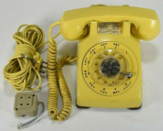 Vintage Yellow Western Electric Bell Rotary Dial Phone Telephone
