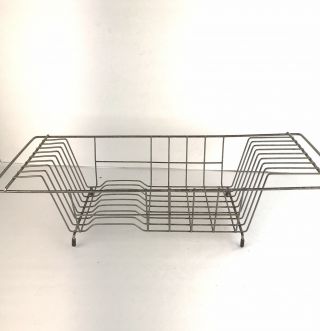 Vintage Wire Dish Drainer Kitchen Basket Rack Rustic Country Metal Small Size