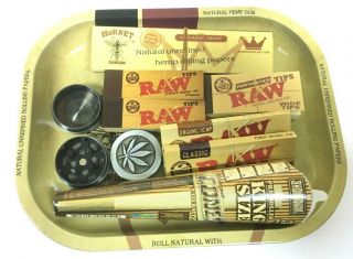 Christmas Gift Smoking Tray Set Grinder Raw Rolling Paper Tips Holder Rolls Uk
