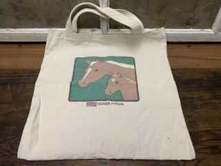 Vintage Kent Horse Feeds Cloth Sack Cool Graphic Tote Bag Equine Advertising Old