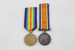 Vintage Ww1 Medal Pair W/ Ribbons Named 191743 Drive Aa Cartwright