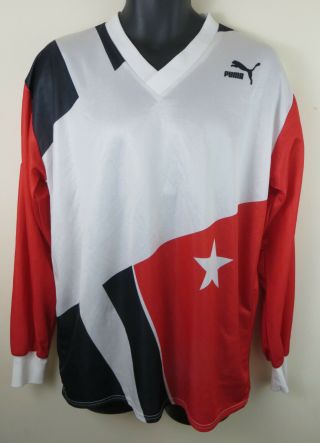 Puma Vtg 80s Retro Football Shirt Soccer Jersey Vintage Skjorte Trikot Mens Xl 9