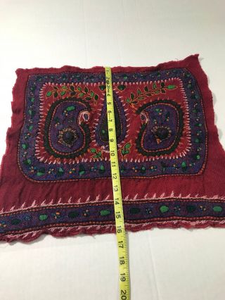 Antique Persian Kerman Textile Embroidery Pateh art rug carpet hand made پته1057 3