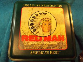 Vtg 1996 Limited Ed.  Red Man Chewing Tobacco " Crossing " Advertising Tin