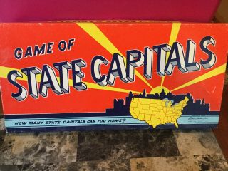 Vintage 1952 Game Of State Capitals By Parker Brothers - Not Complete