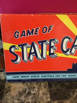 Vintage 1952 Game Of State Capitals By Parker Brothers - Not Complete 2