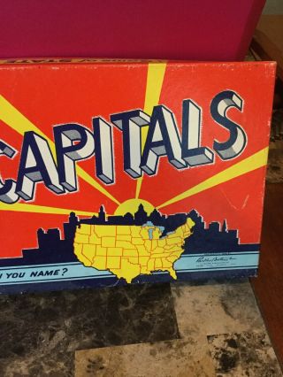 Vintage 1952 Game Of State Capitals By Parker Brothers - Not Complete 3