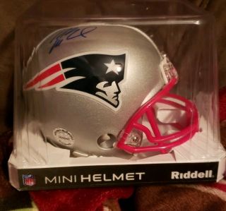 Tom Brady Autographed Mini Helmet.  England Patriots