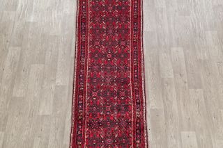 Vintage All - Over Oriental Runner Rug Wool Hand - Knotted Palace Size Carpet 3x16 3