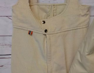 Vintage Roffe Womens Ski Pants And Jacket Wool Blend Size S Pale Yellow Corduroy 3