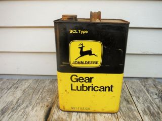 Vintage 1 Gallon John Deere Gear Lubricant Motor Oil Can Nr Sign