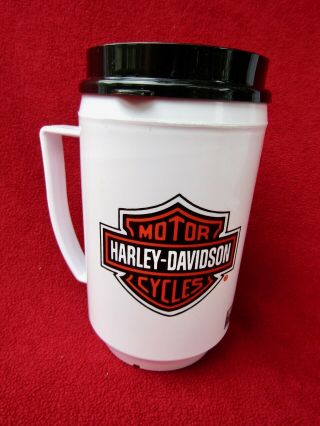 Vintage 1980s Harley - Davidson Bar & Shield Travel Mug Coffee Cup Insulated 2