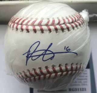 Pete Alonso Sign Psa/dna Rookieball Picture Authentic Loa 2019 Rookie Of Year Nl