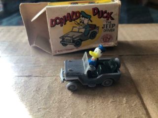 Marx Elm Donald Duck In Jeep Vintage Disney 1960s